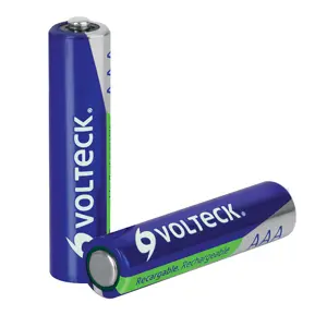 Volteck Blíster con 2 pilas AAA recargables larga duración, 1000 mAh