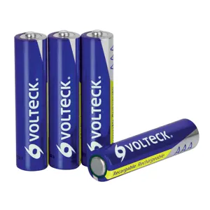 Volteck Blíster con 4 pilas AAA recargables uso general, 600 mAh