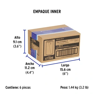 Volteck Blíster con 2 pilas recargables D larga duración, 4000 mAh