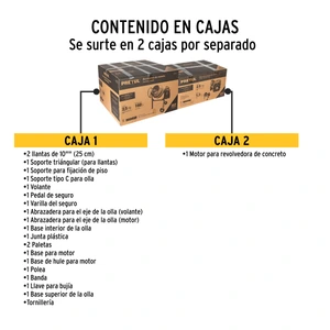 Revolvedora de cemento a gasolina 160 L, 1/2 saco, Pretul