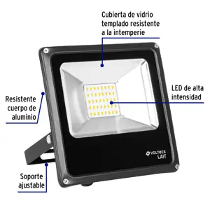 Reflector delgado de LED 20 W luz de día, Volteck