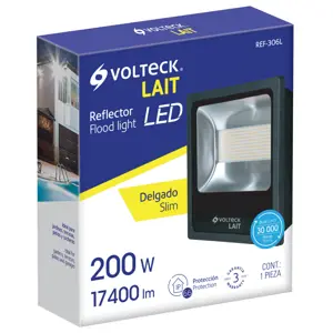 Reflector delgado de LED 200 W luz de día, Volteck