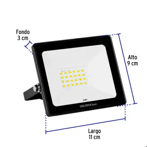 Reflector ultra delgado LED 20 W luz de día, Volteck Basic