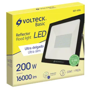 Reflector ultra delgado LED 200 W luz de día, Volteck Basic