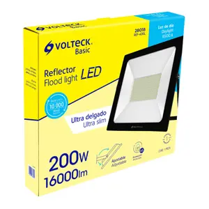 28018 / REF-406L Reflector ultra delgado LED 200 W luz de día, Volteck Basic