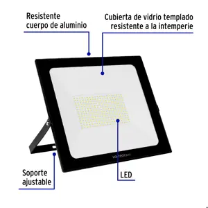 Reflector ultra delgado LED 200 W luz de día, Volteck Basic