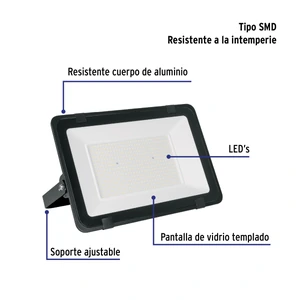 Reflector ultra delgado LED 300 W luz de día, Volteck Basic