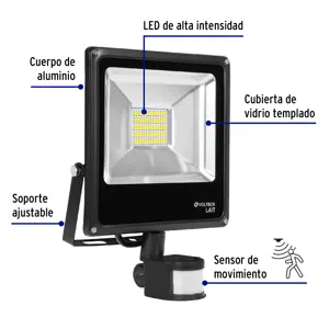 Volteck Reflector LED 30 W alta intensidad con sensor de movimiento