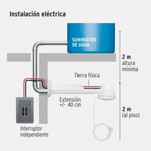 Regadera eléctrica de 4 temperaturas, 5-3/8