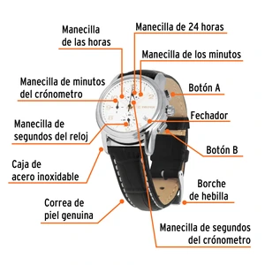Reloj para dama, correa de piel, Truper