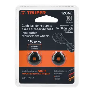 Truper Blíster con 2 cuchillas para cortadores de tubo COT-16-50