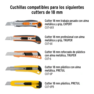 Estuche con 10 cuchillas SK4 de 18 mm para cutter, Truper