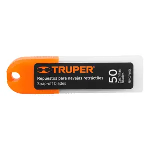 100101 / REP-CUT-650 Estuche con 50 cuchillas SK4 de 18 mm para cutter, Truper