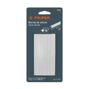 Truper Blíster con 12 barras de silicón de repuesto para PIPE-1/2