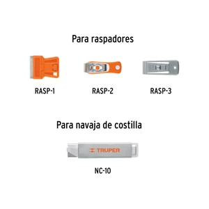 Truper Caja con 100 cuchillas de repuesto para RASP-3,2,1 y NC-10