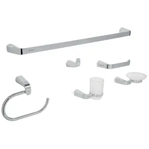 Foset Juego de 6 accesorios para baño acabado cromo, Riviera