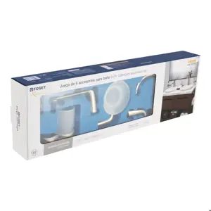 Foset Juego de 6 accesorios para baño acabado satín, Riviera