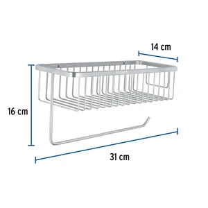 Portarrollo y especiero en cromo para cocina, Foset Riviera