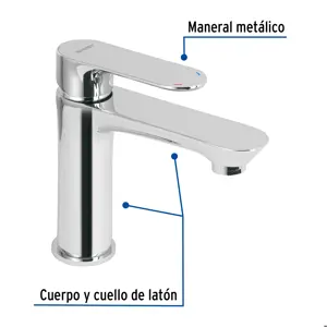 Monomando corto para lavabo, cromo, FOSET RIVIERA
