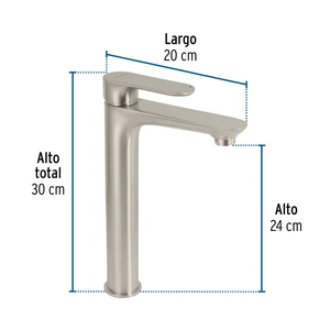 Monomando alto para lavabo, satín, FOSET RIVIERA