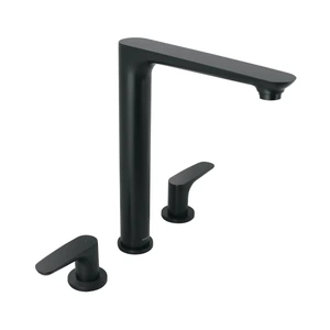 44096 / RIM-81M Mezcladora cuello alto para fregadero, negro, FOSET RIVIERA