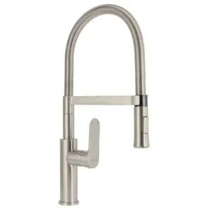 45184 / RIM-84N Foset Monomando satín nariz flexible para fregadero, Riviera