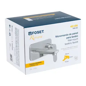 Monomando a pared para lavabo, cromo, FOSET RIVIERA