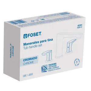 Foset Juego de manerales de palanca para tina, cromo, Riviera