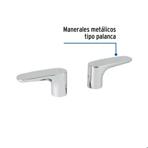Foset Juego de manerales de palanca para tina, cromo, Riviera