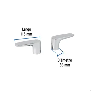 Foset Juego de manerales de palanca para tina, cromo, Riviera