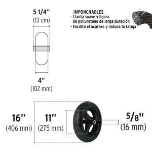 Llanta completa imponchable 16