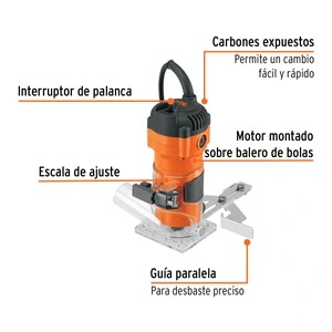 Router compacto 600W, 3/4 HP, TRUPER PRO