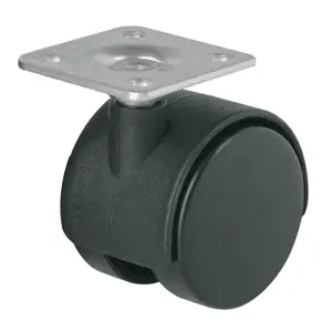 44384 / ROY-40 Rodaja tipo yoyo de 40 mm con placa, sin freno, Fiero
