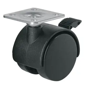 44388 / ROYF-40 Rodaja tipo yoyo de 40 mm con placa, con freno, Fiero