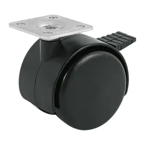 44389 / ROYF-50 Rodaja tipo yoyo de 50 mm con placa, con freno, Fiero