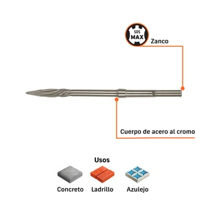 Cincel de punta SDS max de 16