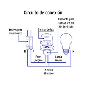 Volteck Fotocelda montaje de 1/2 vuelta, tensión 127 - 220 V