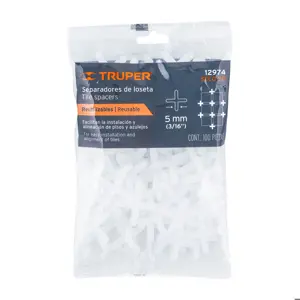 12974 / SELO-50 Bolsa con 100 separadores de 5 mm de losetas, Truper