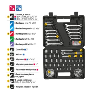 22980 / SET-100 Juego de 71 herramientas 1/4