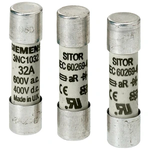Siemens 3NC1010 SITOR Cartucho Fusible Cilíndrico 10x38 Mm 10 A AC 600 V DC 700 V UL IEC CCC