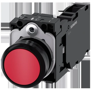 Siemens 3SU1100-0AB20-1FA0 SIRIUS ACT Pulsador 22 Mm Momentáneo Rojo Con Soporte 1 NA Y 1 NC