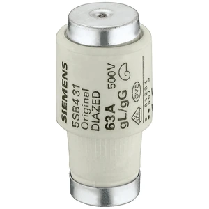 Siemens 5SB4311 Elemento Fusible Diazed DIII 63 A 500 VAC y 440 VDC Clase GG Protección de Circuitos Eléctricos