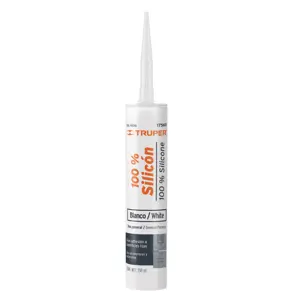 17560 / SIL-100B Sellador blanco 100% silicón de 280 ml, Truper