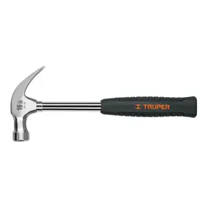 16700 / SJ-16 Truper Martillo pulido 16 oz uña curva, mango tubular c/neopreno