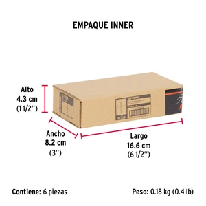 Bolsa con 4 sujetadores tipo mariposa de 1/8