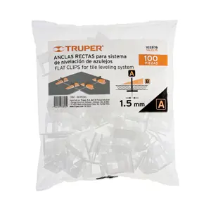 Truper Bolsa con 100 anclas de 1.5 mm, para nivelación de azulejos