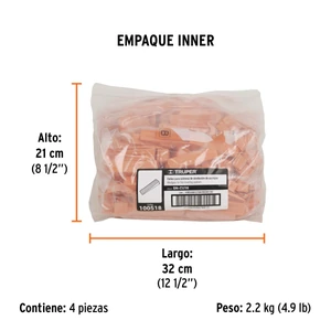 Bolsa con 100 cuñas para nivelación de azulejos, TRUPER