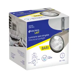 Luminario de sobreponer con 1 spot base GU10, Volteck