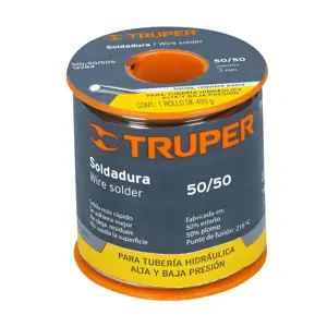 Truper Soldadura sólida 50/50 para tubería hidráulica, 450 g