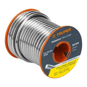 12284 / SOL-50/50S Truper Soldadura sólida 50/50 para tubería hidráulica, 450 g